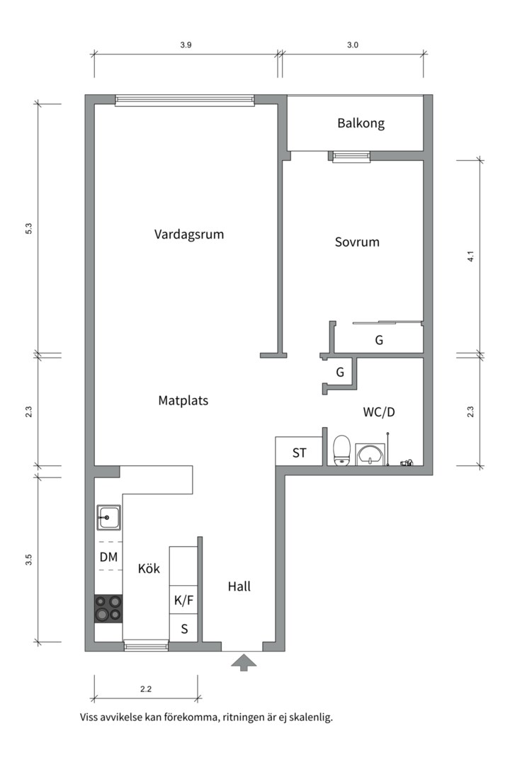 Planlösning från Murargatan 27, Såld i Salabacke, Uppsala
