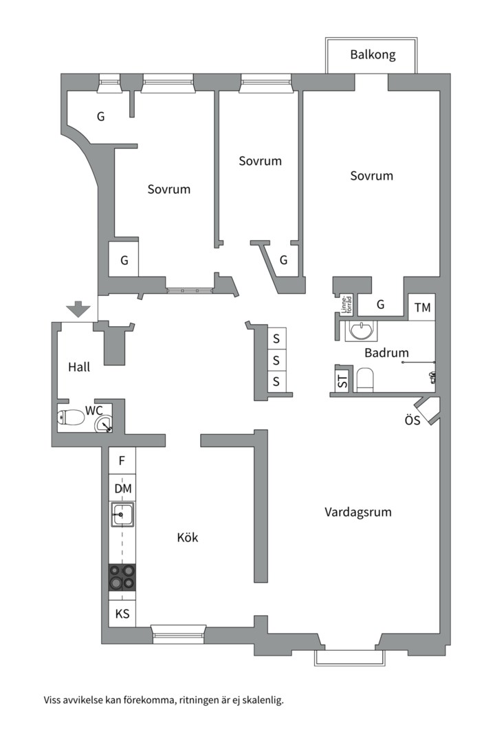 Planlösning från Jakob Westinsgatan 5, 2tr, Såld i Kungsholmen - Norr Mälarstrand, Stockholm