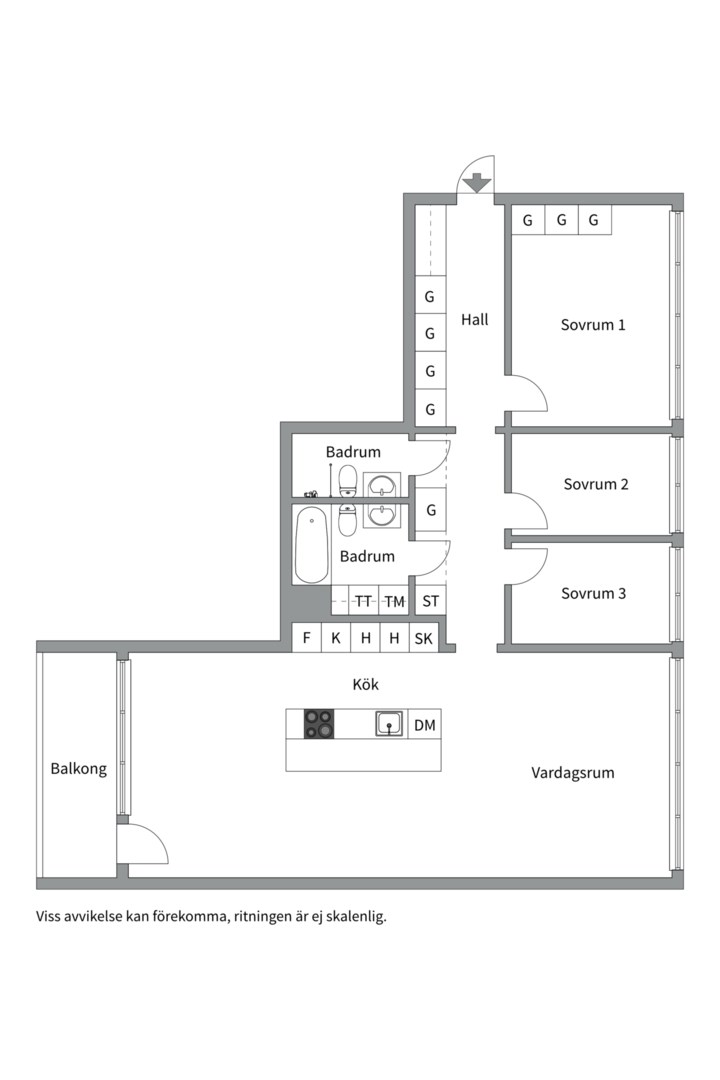 Planlösning från Bostadsrätt, Såld i Tollare, Nacka