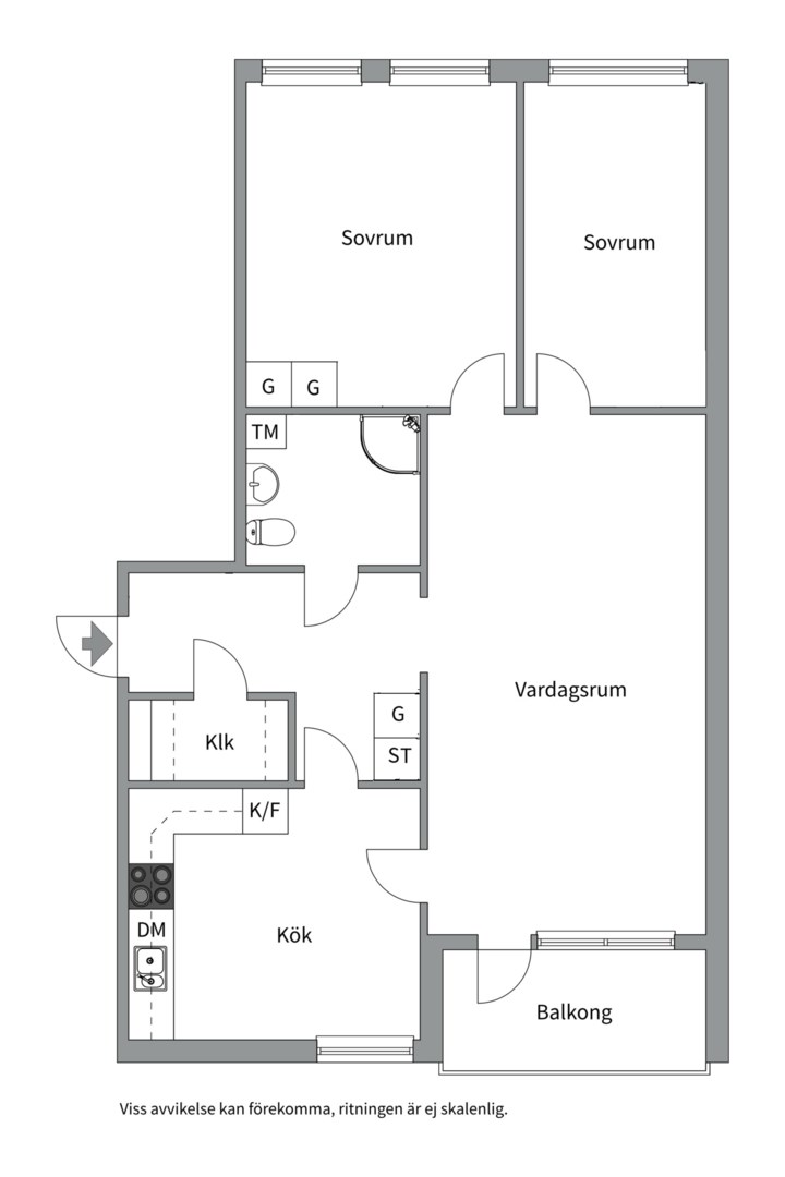 Planlösning från Hamnesplanaden 4C, Såld i Centrum, Uppsala