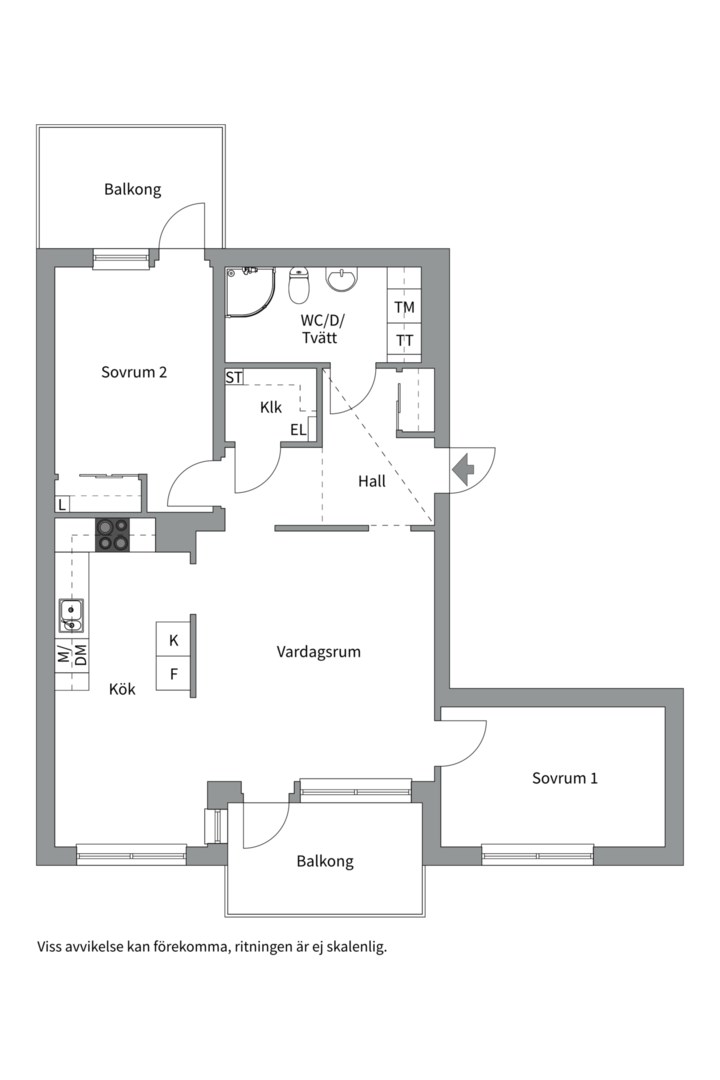 Planlösning från Eddagatan 1A, Såld i Centrum, Uppsala