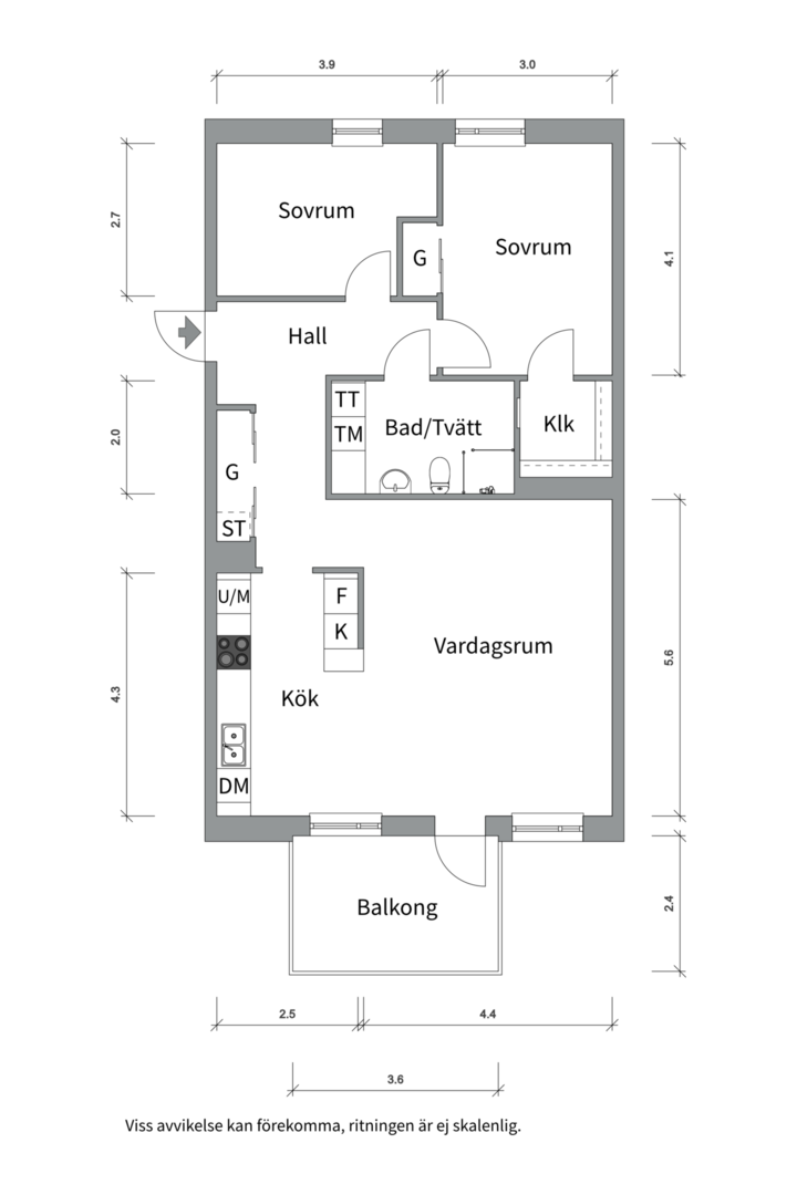 Planlösning från Tullgarnsgatan 16, Såld i Kungsängen, Uppsala