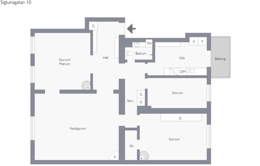 Bostadsbild från Sigtunagatan 10, Kommande i Vasastan, Stockholm
