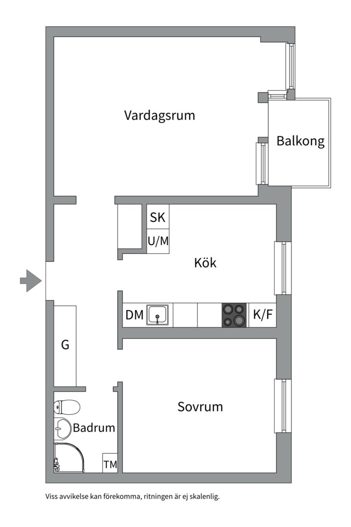 Planlösning från Luthagsesplanaden 16, Såld i Luthagen, Uppsala
