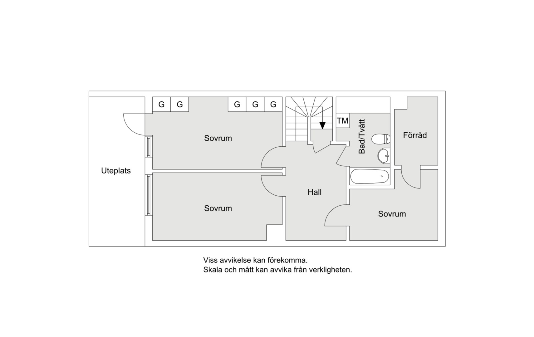 Planlösning från Trillans Väg 33, Såld i Jarlaberg, Nacka