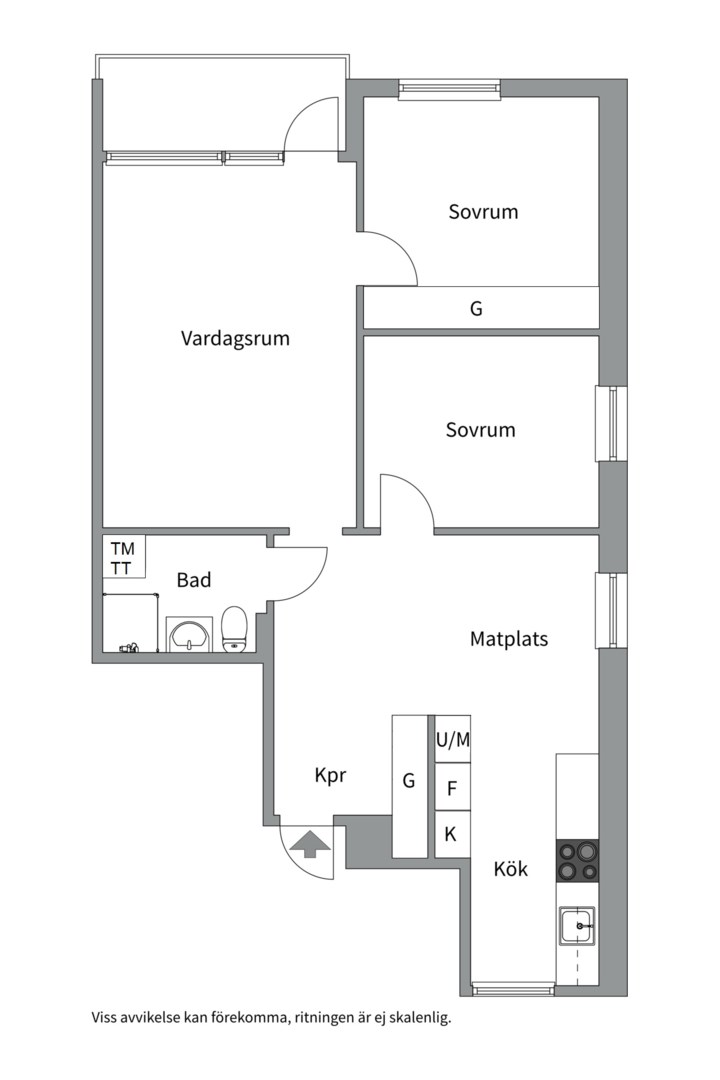 Planlösning från Sparrisgatan 7A, Såld i Årsta, Uppsala