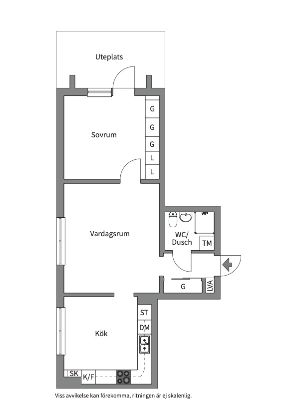 Planlösning från Ängsbacken 3, Såld i Björknäs, Nacka