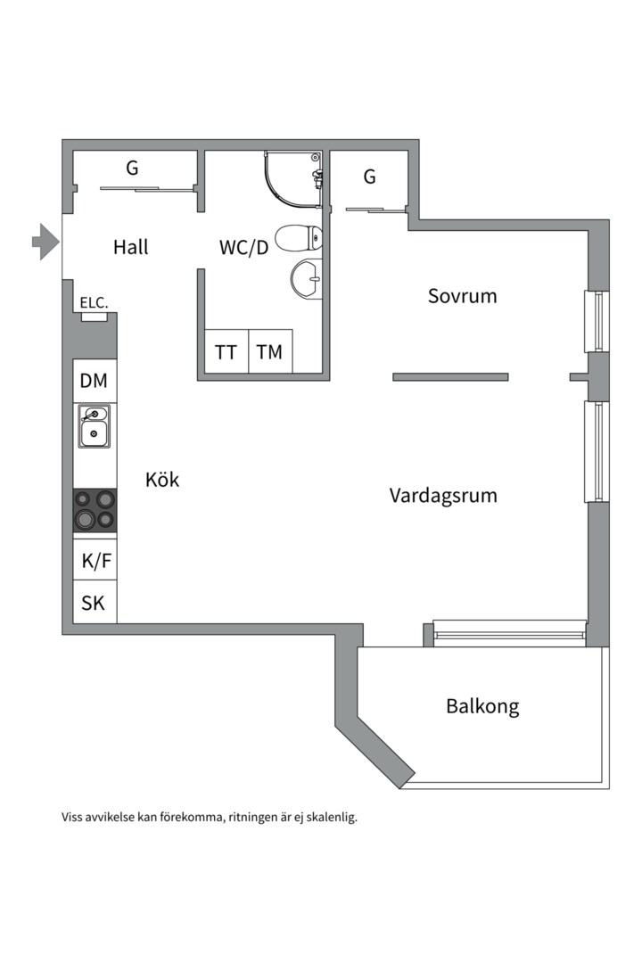 Planlösning från Henry Wemans väg 2, Såld i Gottsunda, Uppsala