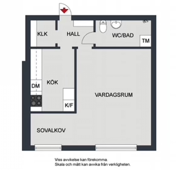 Planlösning från Beckasinvägen 33, Såld i Saltängen, Nacka