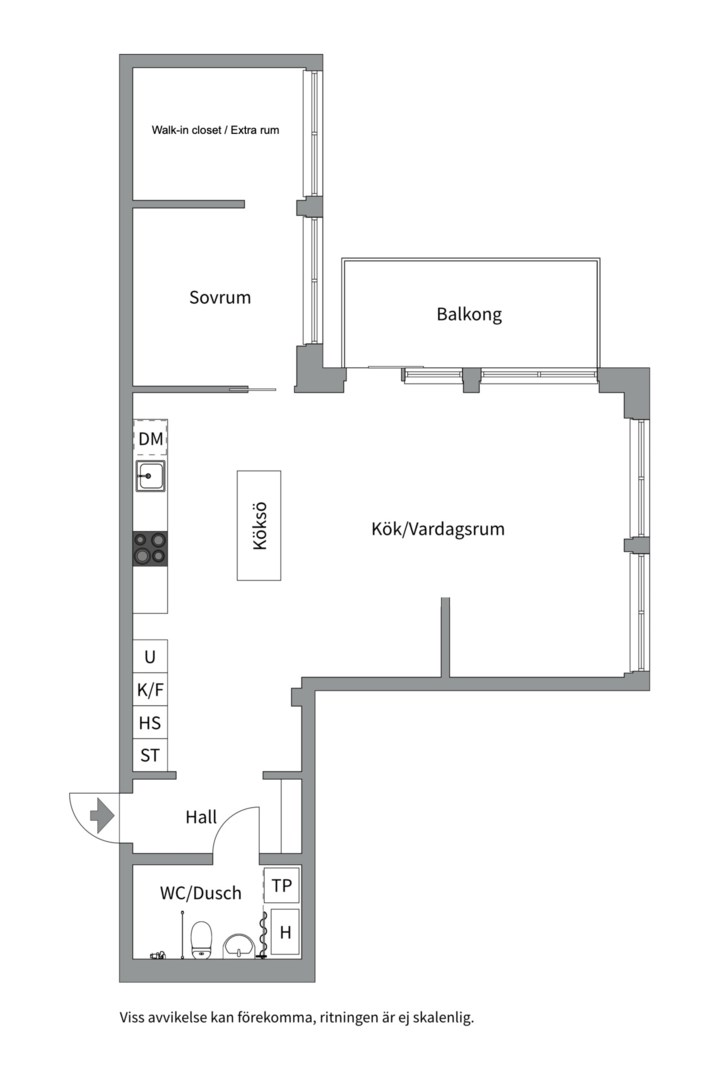 Planlösning från Fabrikörvägen 4A, Kommande i Nacka Strand, Nacka