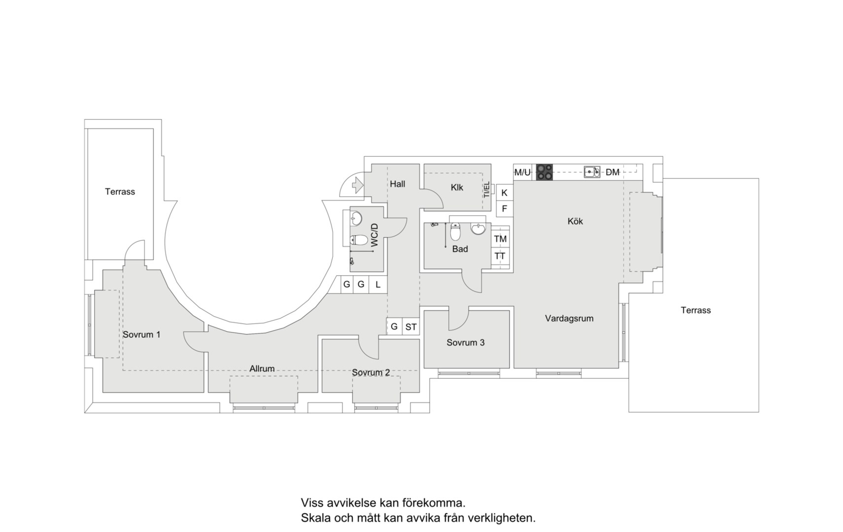 Planlösning från Augustendalsvägen 21, Såld i Nacka Strand, Nacka