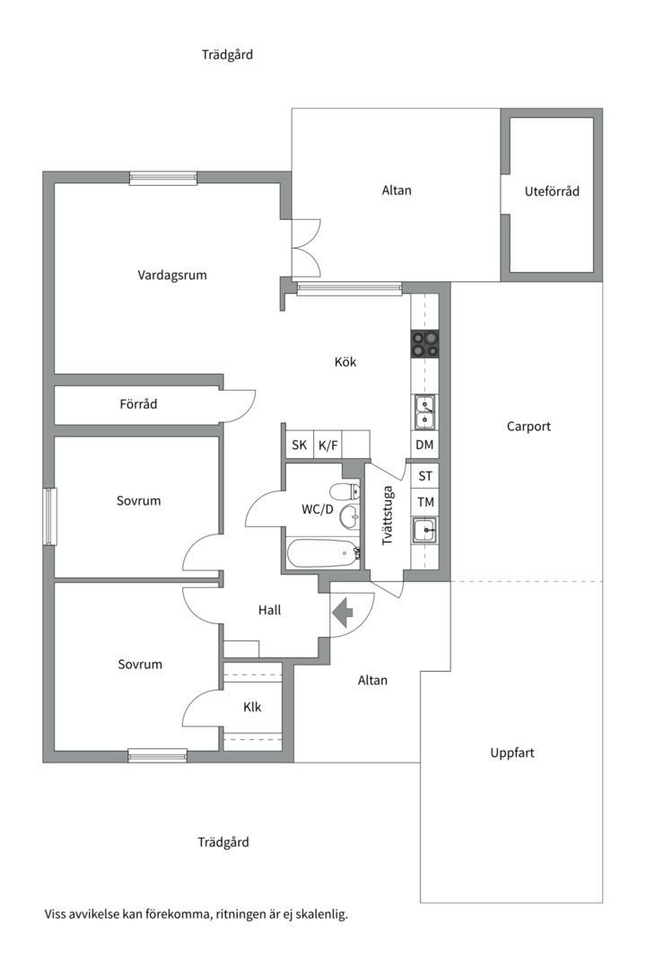 Planlösning från Eksoppsvägen 48, Såld i Norby, Uppsala