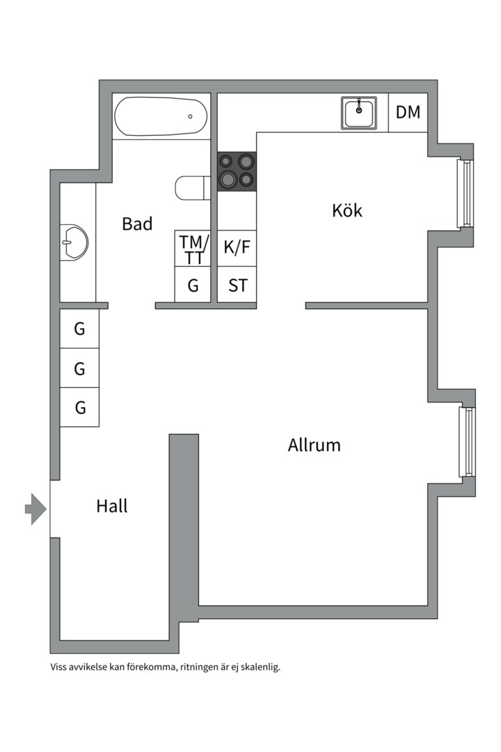 Planlösning från Väderkvarnsgatan 40, Såld i Fålhagen, Uppsala