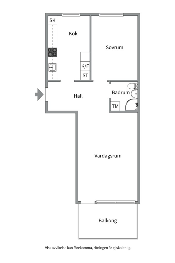 Planlösning från Atlasvägen 21, Såld i Sickla, Nacka