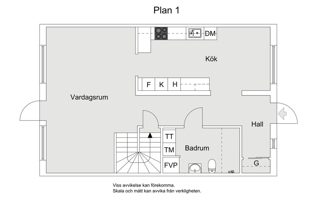 Planlösning från Tollare Ängsväg 8, Såld i Tollare, Nacka