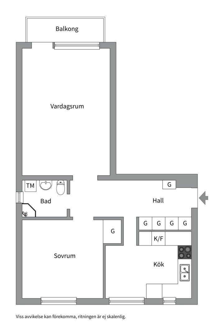 Planlösning från Södervägen 13B, Såld i Knivsta - Centralt, Knivsta