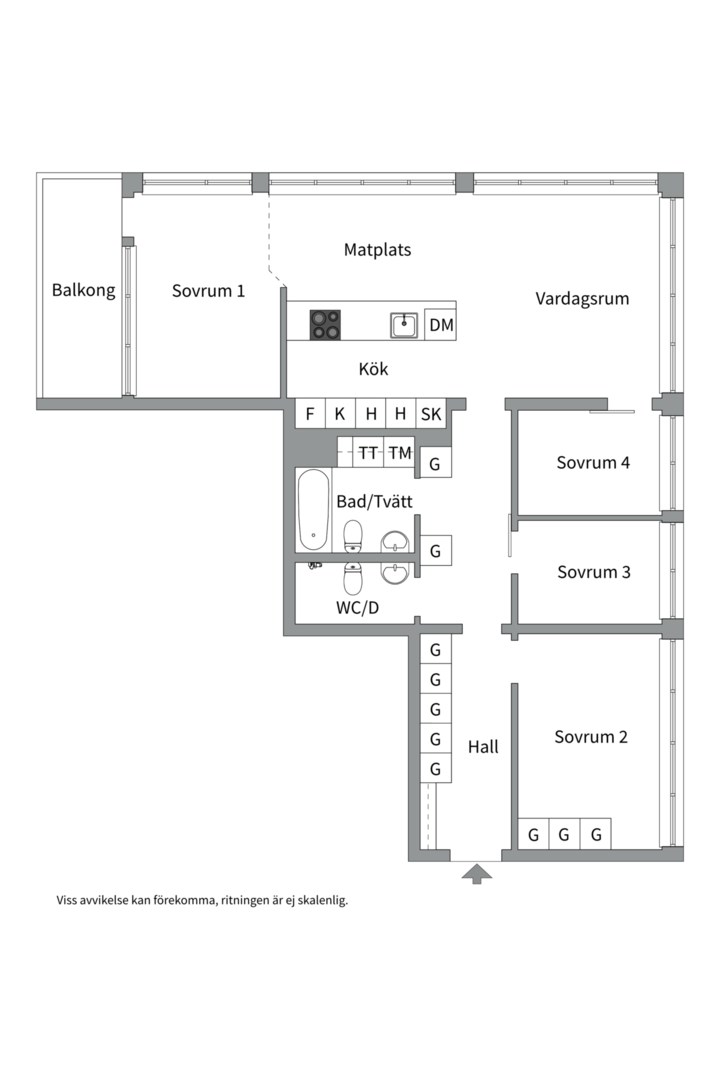 Planlösning från Tollareslingan 3, Såld i Tollare, Nacka