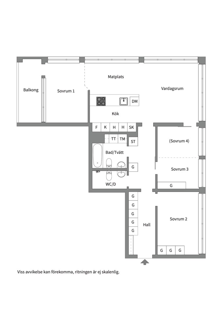 Planlösning från Tollareslingan 3, Såld i Tollare, Nacka