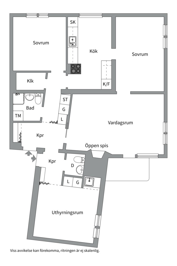 Planlösning från Tiundagatan 63, Såld i Luthagen, Uppsala