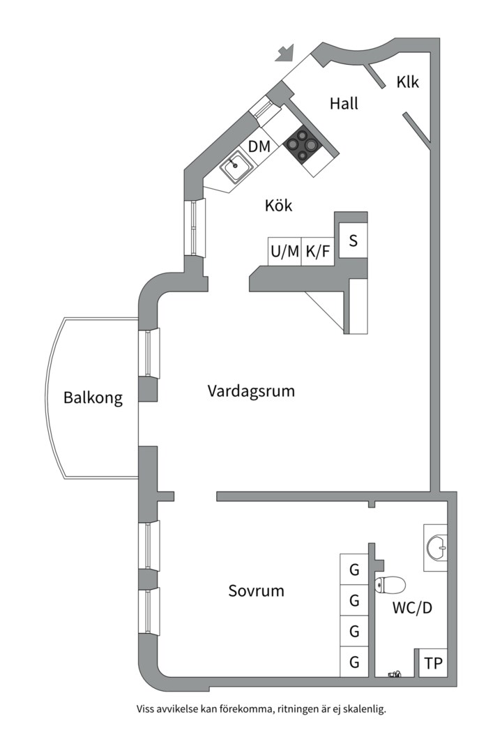 Planlösning från Bergsgatan 57B, Kommande i Kungsholmen - Rådhuset, Stockholm