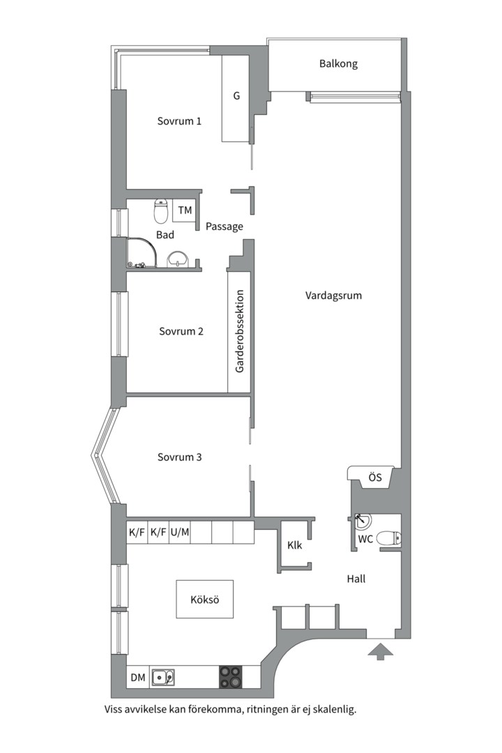 Planlösning från Norr Mälarstrand 96, 3tr, Såld i Kungsholmen - Norr Mälarstrand, Stockholm