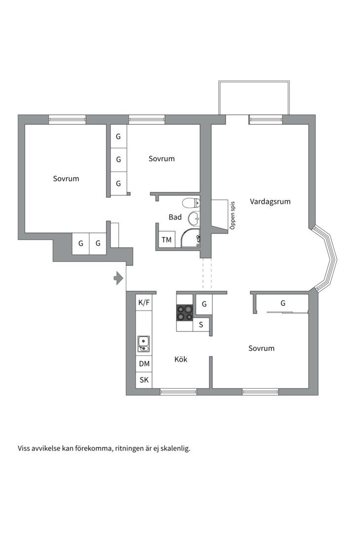 Planlösning från Bredmansgatan 9 A, Såld i Luthagen, Uppsala