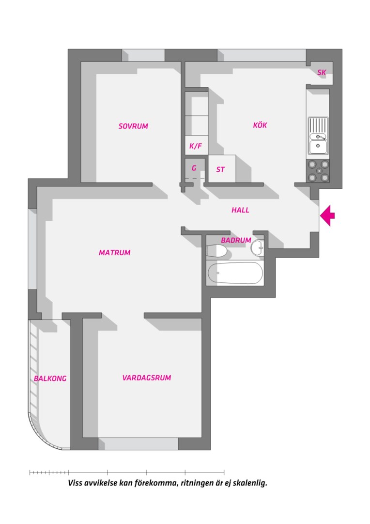 Planlösning från Botvidsgatan 4 A, Såld i Höganäs, Uppsala