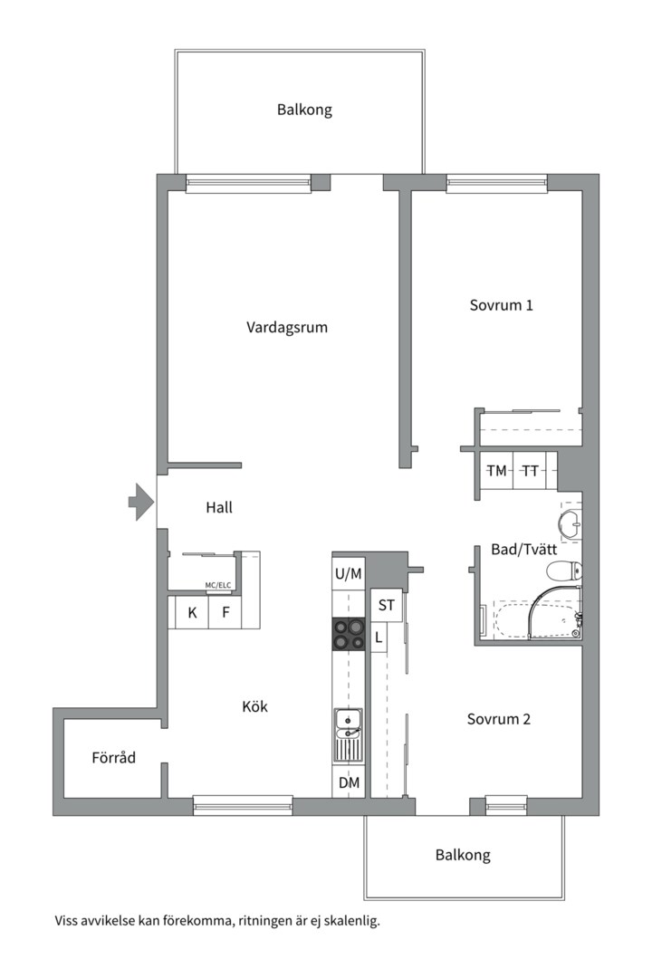 Planlösning från Sågargatan 13D, Såld i Kungsängen, Uppsala