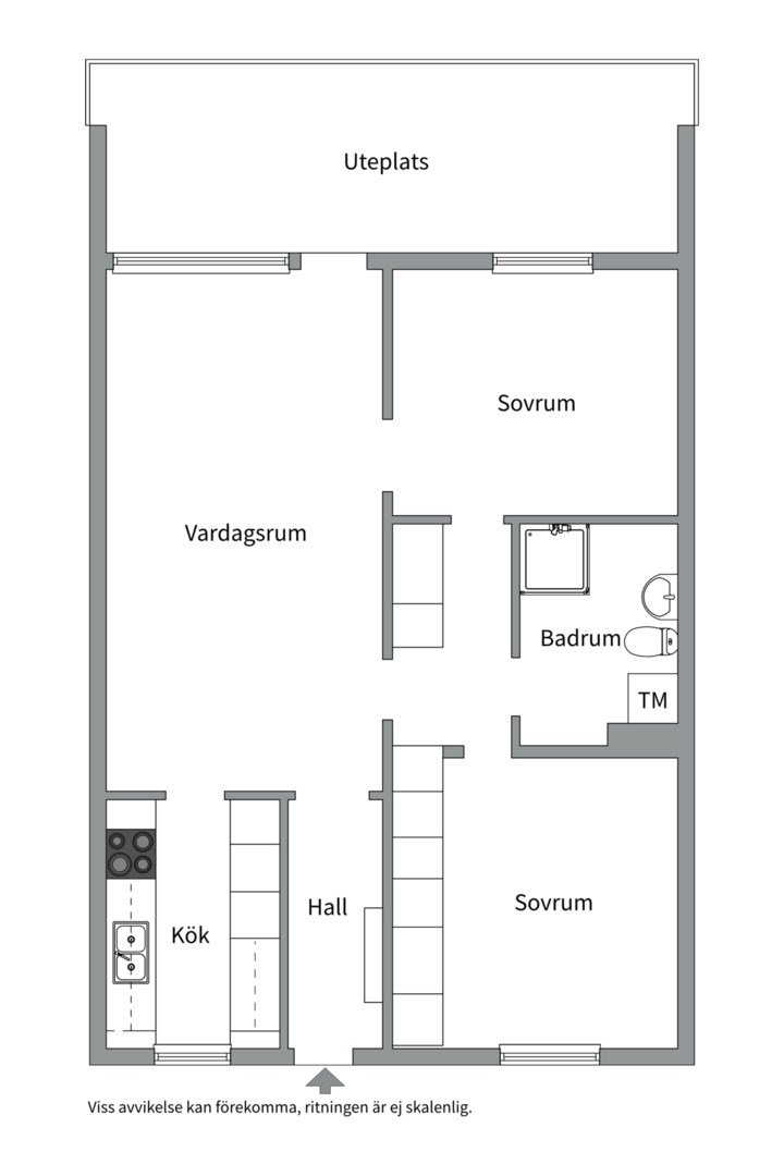 Planlösning från Kamomillgatan 23, Såld i Årsta, Uppsala
