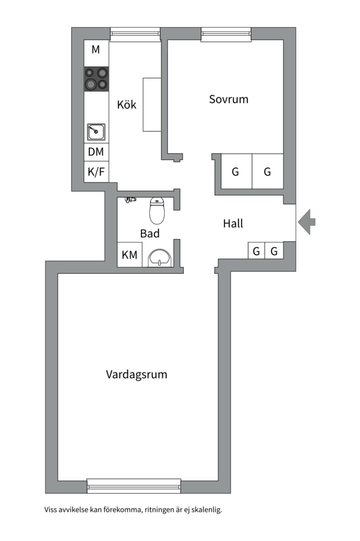 Planlösning från Botvidsgatan 6B, Såld i Höganäs, Uppsala