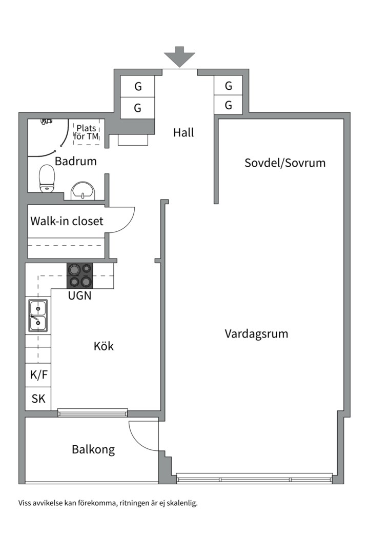Planlösning från Atlasvägen 25, Såld i Sickla, Nacka
