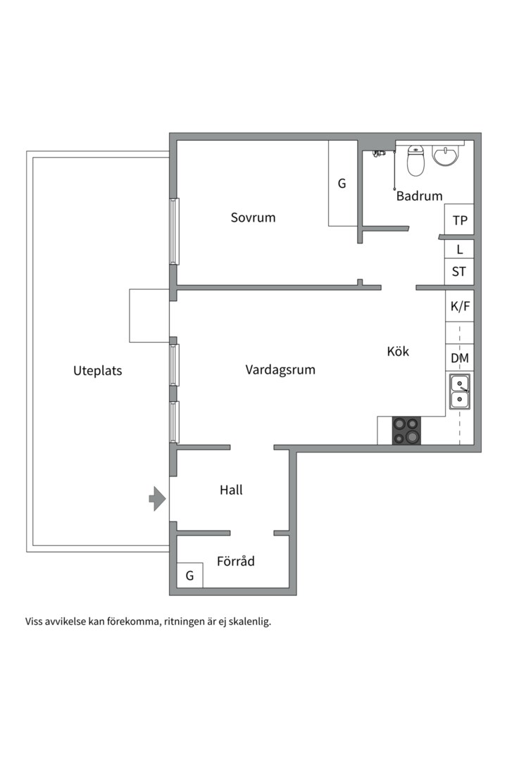 Planlösning från Garverigränd 14, Såld i Järla sjö, Nacka