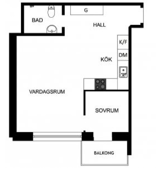 Planlösning från Åsögatan 98, Såld i , Stockholm