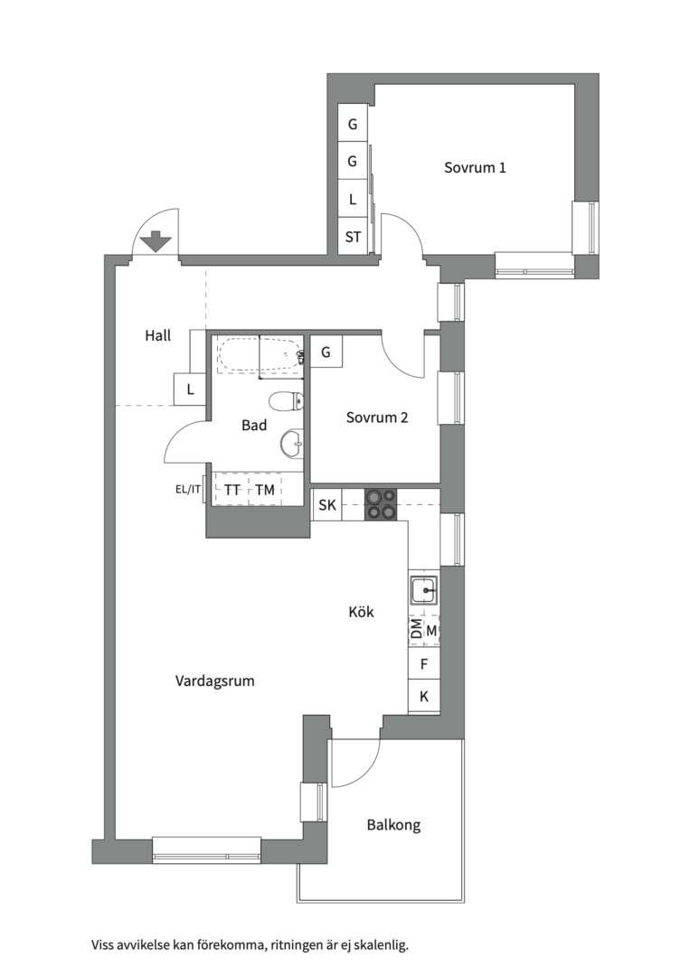 Planlösning från Tollare strand 3, 3 tr, Såld i Tollare, Nacka