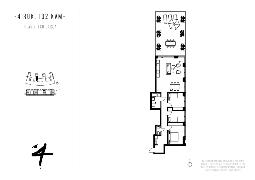 Planlösning från Fabrikörvägen 10D, takterrass., Såld i Nacka Strand, Nacka