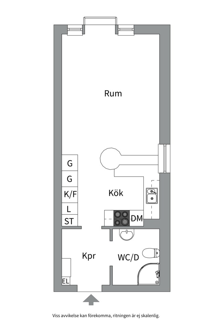 Planlösning från S:t Johannesgatan 36 B, Såld i Rackarberget, Uppsala