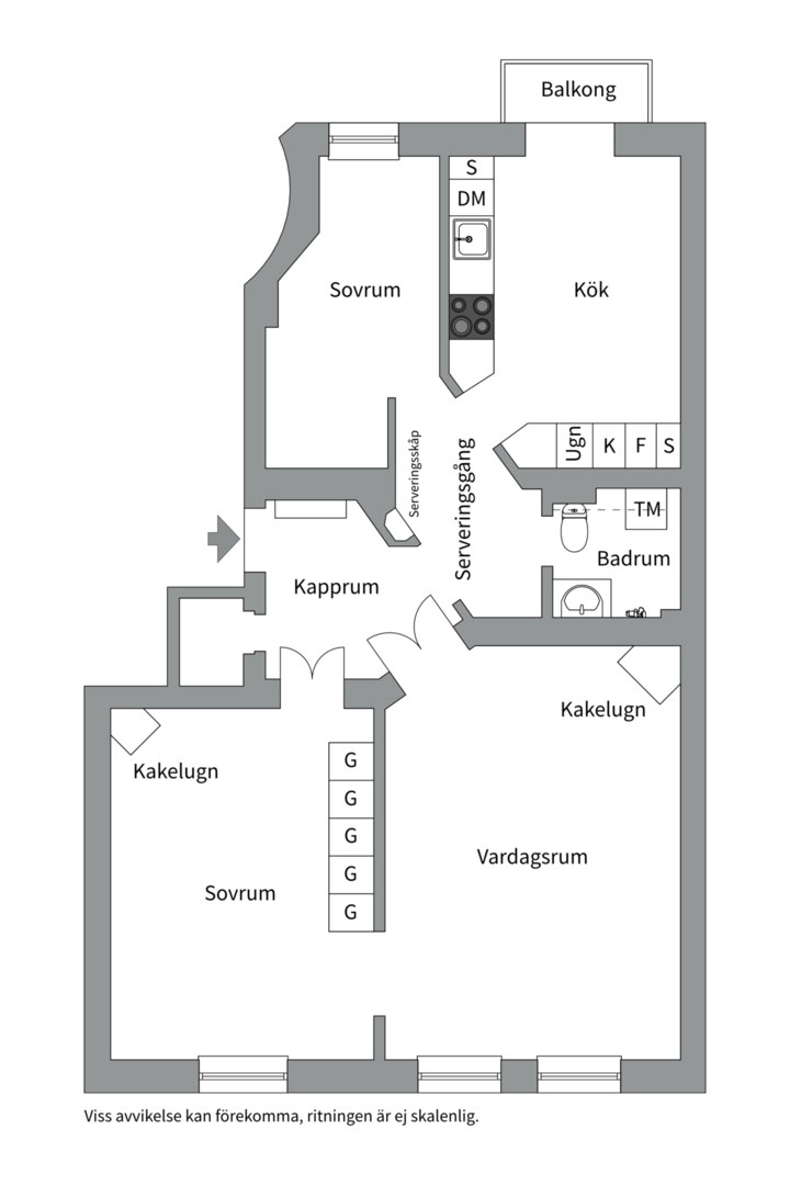 Planlösning från Högbergsgatan 76 A, Såld i Södermalm - Mariatorget, Stockholm