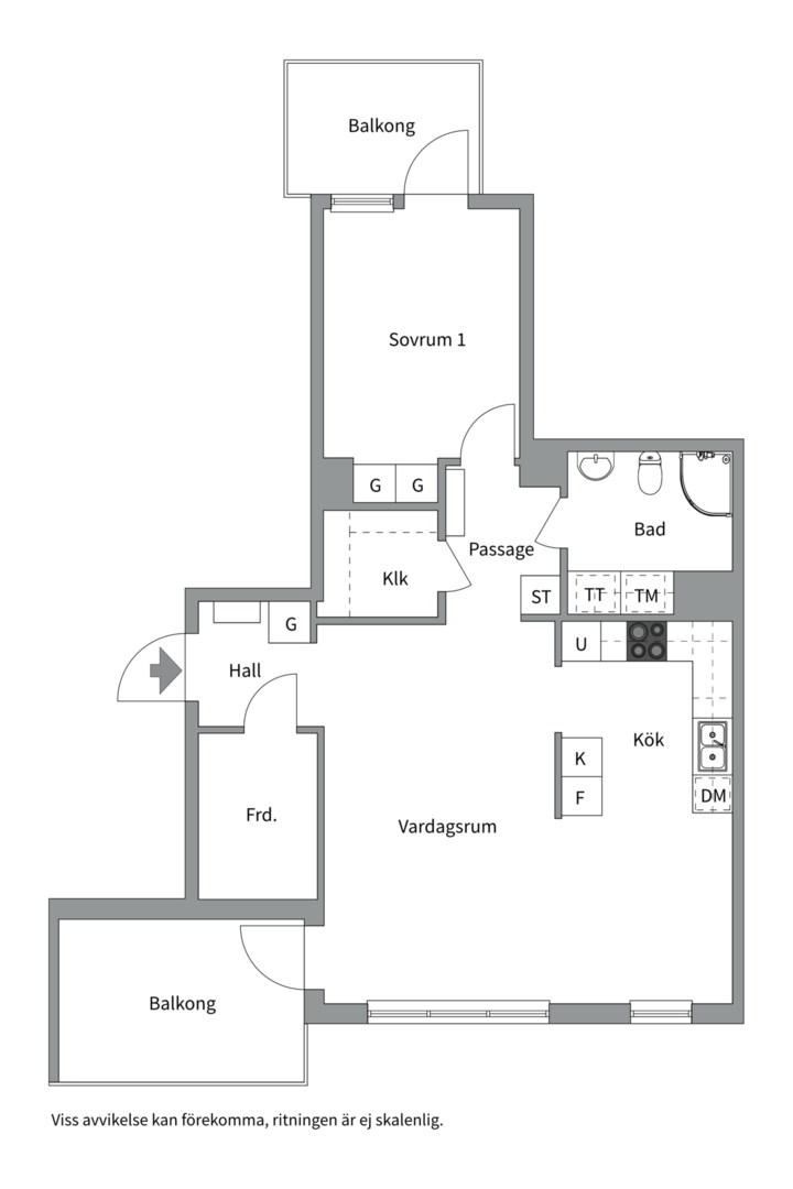 Planlösning från Råbyvägen 30, Såld i Kapellgärdet, Uppsala