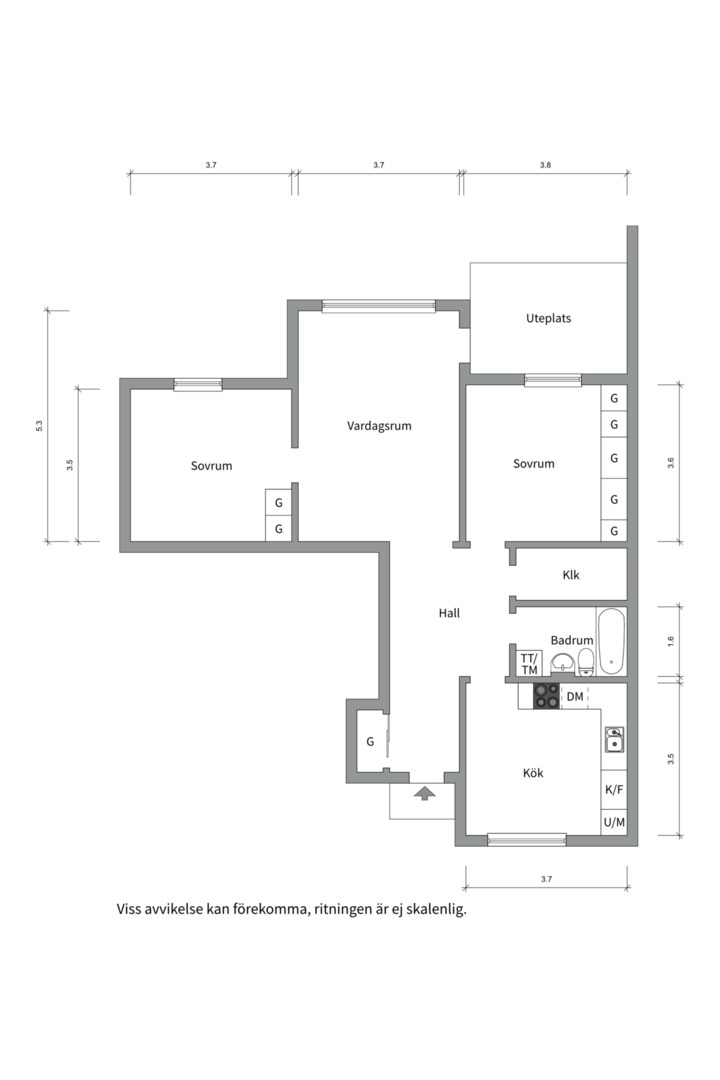 Planlösning från Helsingforsgatan 117, Såld i Ekeby, Uppsala