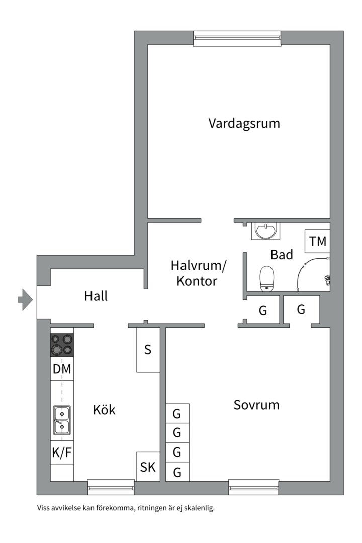 Planlösning från Väderkvarnsgatan 15 D, Såld i Höganäs, Uppsala