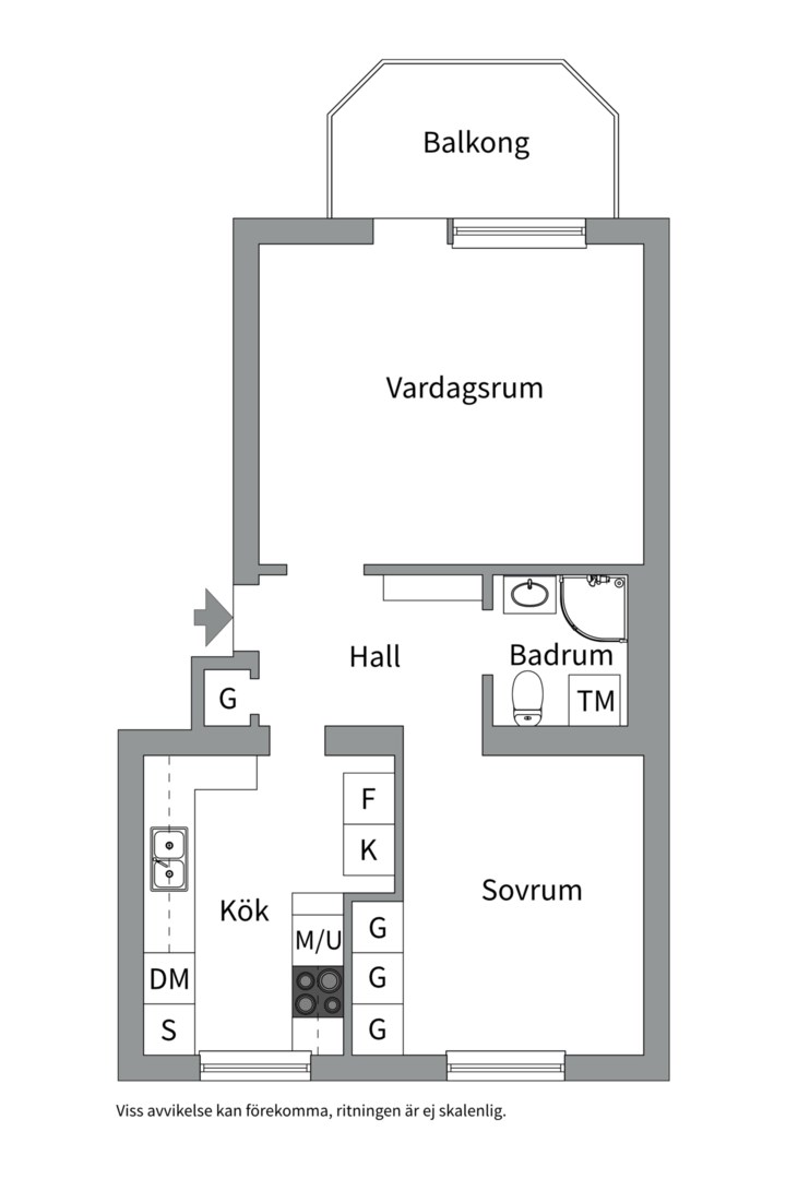 Planlösning från Hagagränd 21, Såld i Haga, Västerås
