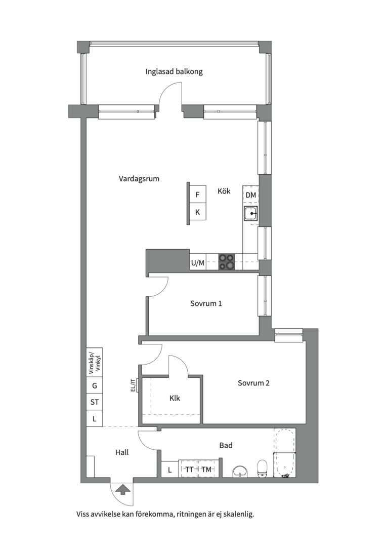 Planlösning från Tollareslingan 24, 3 tr, Såld i Tollare, Nacka