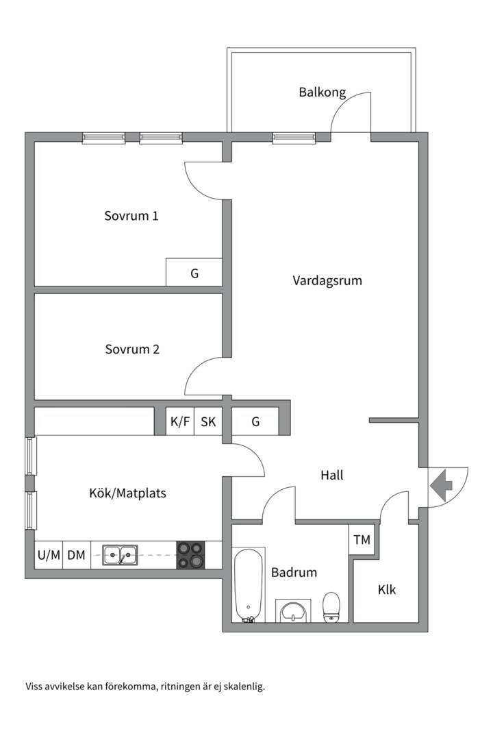 Planlösning från Utövägen 26, Såld i Västra Orminge, Nacka