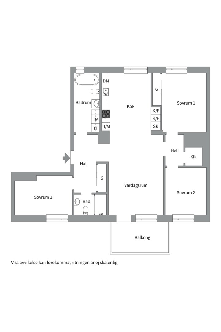 Planlösning från Tullgarnsgatan 12, Såld i Kungsängen, Uppsala