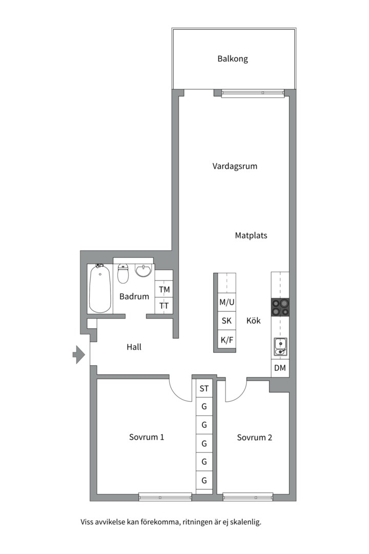 Planlösning från Sickla Allé 61, Såld i Sickla Allé, Nacka
