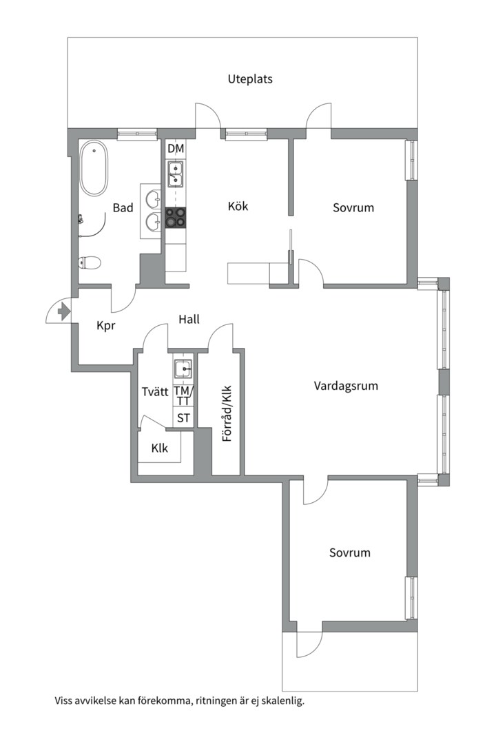 Planlösning från Norbyvägen 44 B, Såld i Sommarro, Uppsala