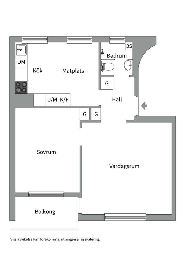 Planlösning från Ugglevägen 5C, Såld i Saltängen, Nacka