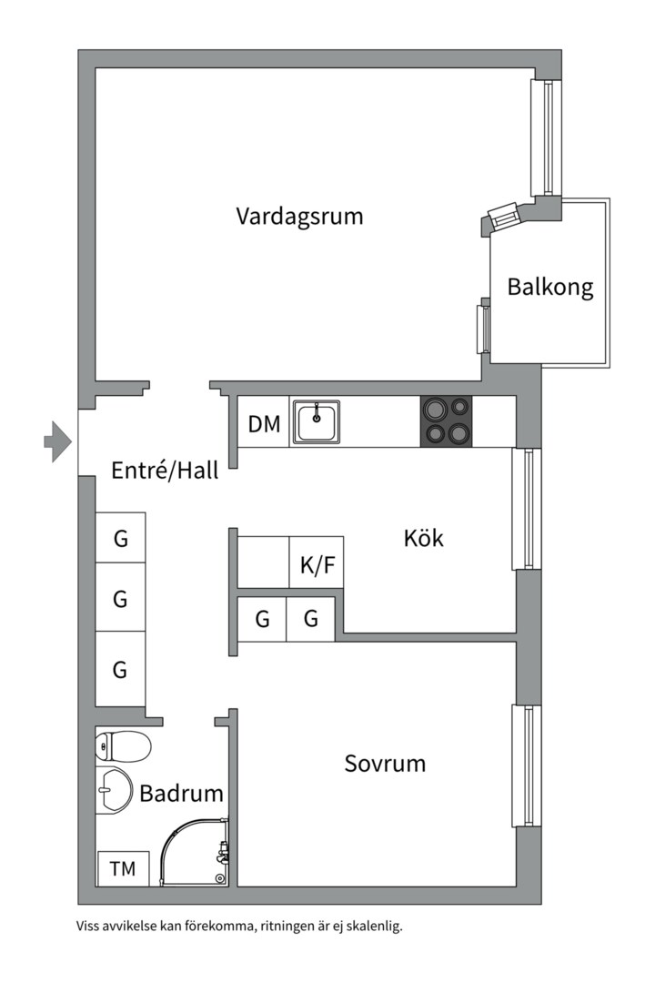 Planlösning från Sysslomansgatan 27, Såld i Främre Luthagen, Uppsala