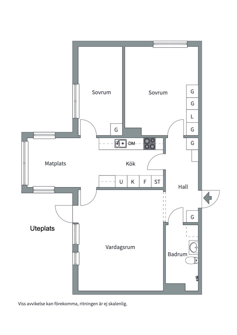 Planlösning från Fyrspannsvägen 66, Såld i Jarlaberg, Nacka