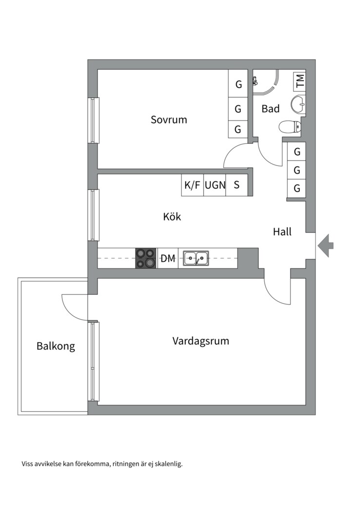 Planlösning från Atlasvägen 31, Såld i Sickla, Nacka
